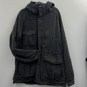Woolrich herringbone wool lined hooded Parker